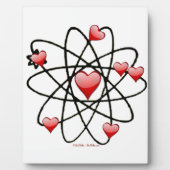 Atomic Valentine Red Hearts Fotoplatte (Vorderseite)
