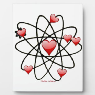 Atomic Valentine Red Hearts Fotoplatte