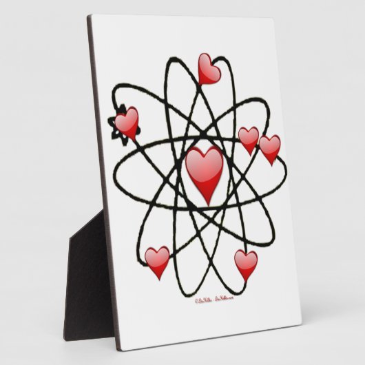 Atomic Valentine Red Hearts Fotoplatte (Seite)