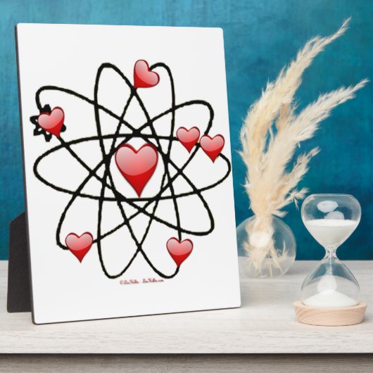 Atomic Valentine Red Hearts Fotoplatte (Seite)