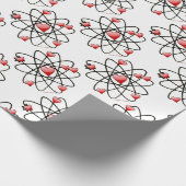 Atomic Valentine Red Hearts Geschenkpapier (Ecke)