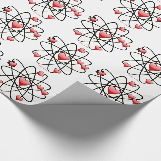 Atomic Valentine Red Hearts Geschenkpapier (Ecke)
