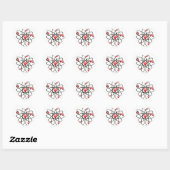 Atomic Valentine Red Hearts Herz-Aufkleber (Blatt)