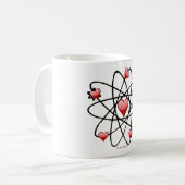 Atomic Valentine Red Hearts Kaffeetasse (Vorderseite Links)