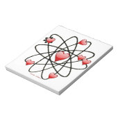 Atomic Valentine Red Hearts Notizblock (Rotiert)