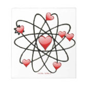 Atomic Valentine Red Hearts Notizblock (Vorderseite)