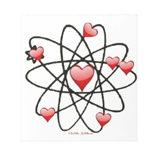Atomic Valentine Red Hearts Notizblock (Vorderseite)