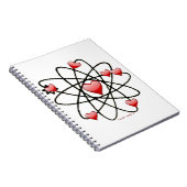 Atomic Valentine Red Hearts Notizblock (Rechte Seite)
