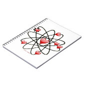 Atomic Valentine Red Hearts Notizblock (Linke Seite)