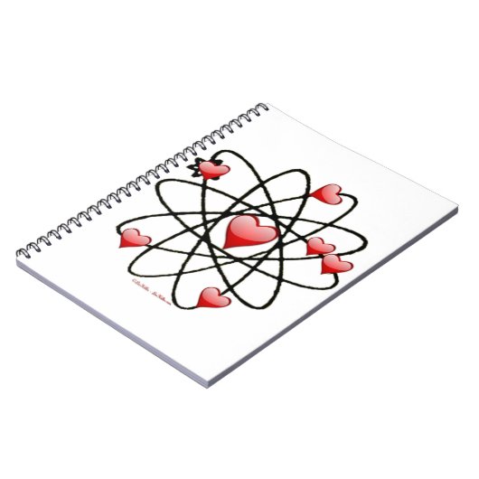 Atomic Valentine Red Hearts Notizblock (Linke Seite)