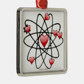 Atomic Valentine Red Hearts Ornament Aus Metall (Rechts)