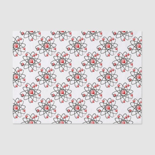 Atomic Valentine Red Hearts Seidenpapier (Vorderseite)
