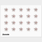Atomic Valentine Red Hearts Stern-Aufkleber (Blatt)