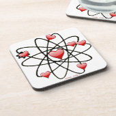 Atomic Valentine Red Hearts Untersetzer (Linke Seite)