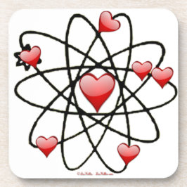 Atomic Valentine Red Hearts Untersetzer
