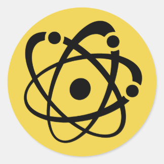 Atomic Wonk Runder Aufkleber
