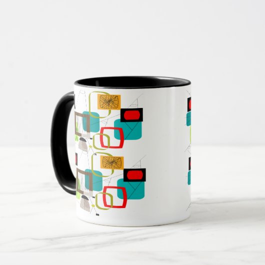 Atomisch Inspiriert abstraktes Design Tasse (Vorderseite Links)