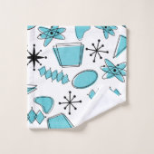 Atomisch türkisfarben, schwarz und weiß des MCM Badhandtuch Set (Waschlappen)