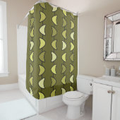 Atomische Ära Boomerangs Olive Green Duschvorhang (Beispiel)