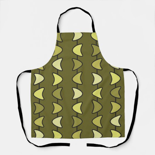 Atomische Ära Boomerangs Olive Green Schürze (Vorderseite)