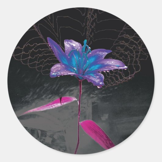 Atomische Blume Runder Aufkleber (Vorderseite)