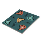 Atomische Boomerangs-Sternexplosionen Aquamarin Fliese (Seite)