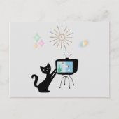 ATOMISCHE KATZE- UND ALTE TV-SET-UMSTÄNDE POSTKARTE (Vorderseite)