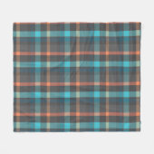 Atomische Mandarine Kariert Fleecedecke (Vorderseite (Horizontal))