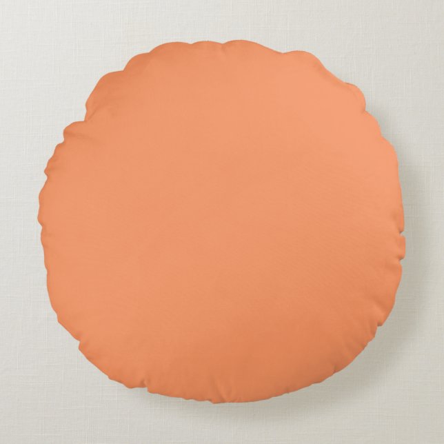 Atomische Mandarine (Vollfarbe) Rundes Kissen (Vorderseite)