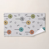 Atomische Retro-Blume mehrfarbig Badhandtuch Set (Handtuch)