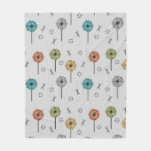 Atomische Retro-Blume mehrfarbig Fleecedecke (Vorderseite)