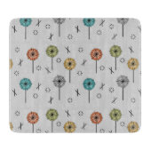 Atomische Retro-Blume mehrfarbig Schneidebrett (Vorderseite)