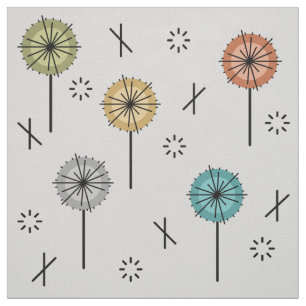 Atomische Retro-Blume mehrfarbig Stoff