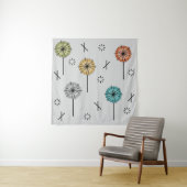 Atomische Retro-Blume mehrfarbig Wandteppich (Beispiel)