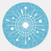 Atomische Sputnik-Weihnachtsschneeflocke des Mittl Runder Aufkleber (Vorderseite)