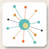 Atomische Sternexplosion Aquamarin Blue Orange Mit Getränkeuntersetzer (Vorderseite)