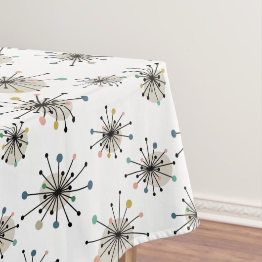 Atomische Sternexplosion Kleines Motiv Mitte Jahrh Tischdecke (Beispiel)