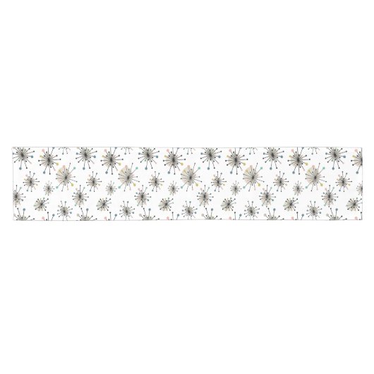 Atomische Sternexplosion Mitte Jahrhundert Moderne Kurzer Tischläufer (Horizontal)