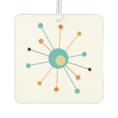 Atomische Sternexplosion Orange Aqua Blue Mid Mod Autolufterfrischer (Rückseite)