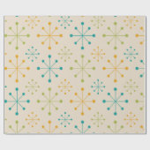 Atomische Sternexplosion Orange Aquamarin Green Mi Geschenkpapier (Flach)