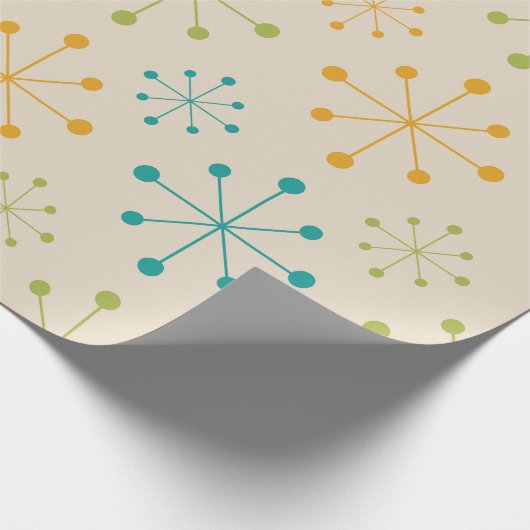 Atomische Sternexplosion Orange Aquamarin Green Mi Geschenkpapier (Ecke)