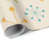 Atomische Sternexplosion Orange Aquamarin Green Mi Geschenkpapier (Rolleneckpunkt)