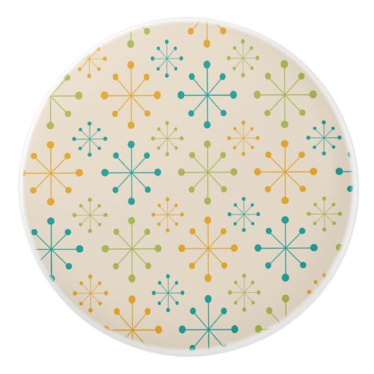 Atomische Sternexplosion Orange Aquamarin Green Mi Keramikknauf (Vorderseite)