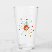 Atomische Sternexplosion Rotes Aquamarines Gelbes  Glas (Rückseite)