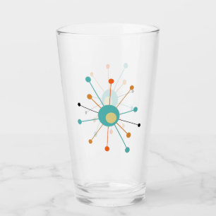 Atomische Sternexplosion Türkis Orange Mitte Jahrh Glas