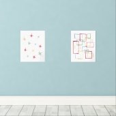 Atomische Sternexplosion und Abstrakte Plätze Mitt Bilderwand Sets (Holzboden)