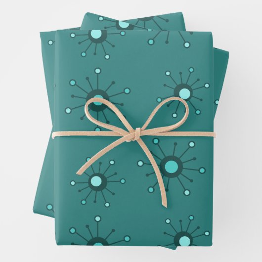 Atomische Sternexplosionen Aquamarin Geschenkpapier Set (Beispiel)