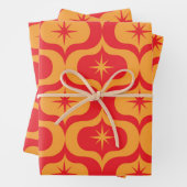 Atomische Sternexplosionen auf dem Muster Rot und  Geschenkpapier Set (Beispiel)