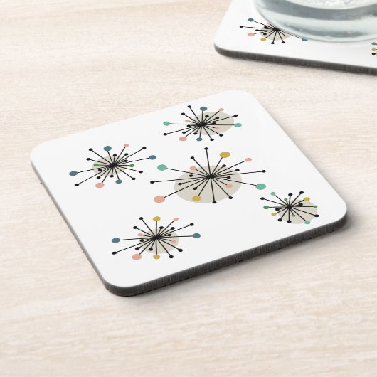 Atomische Sternexplosionen des 1950er Jahrhunderts Getränkeuntersetzer (Linke Seite)