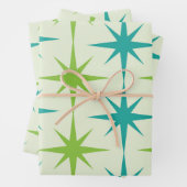Atomische Sternexplosionen des mittleren Jahrhunde Geschenkpapier Set (Beispiel)
